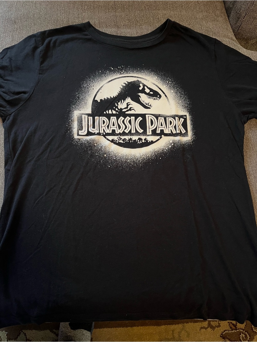 Universal Jurassic Park Black T-Shirt with White Graphic